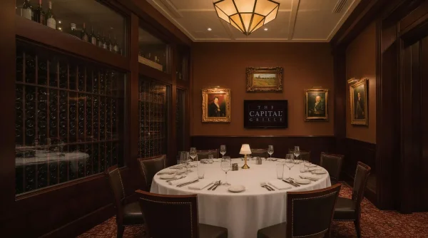 Private dining room with wine wall at The Capital Grille Dallas