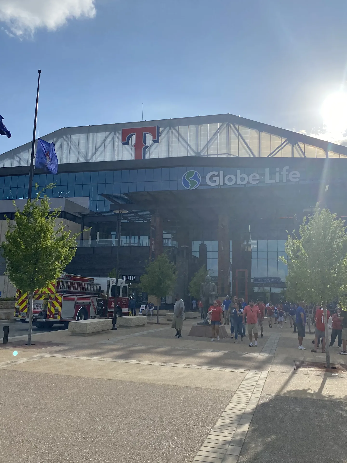 Corporate Tailgate - Fans heading into Globe Life Field in Arlington after the tailgate - DallasVIP