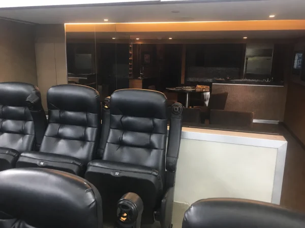 Luxury suite recliner seating and lounge at AT&T Stadium