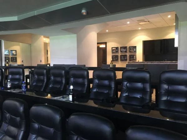 Luxury suite seating and drink rail at AT&T Stadium